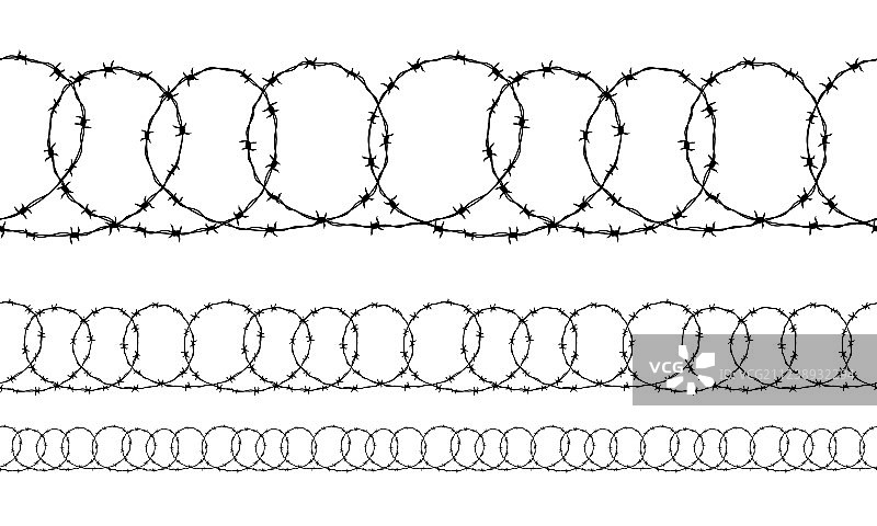 黑色带刺铁丝网无缝边框图片素材