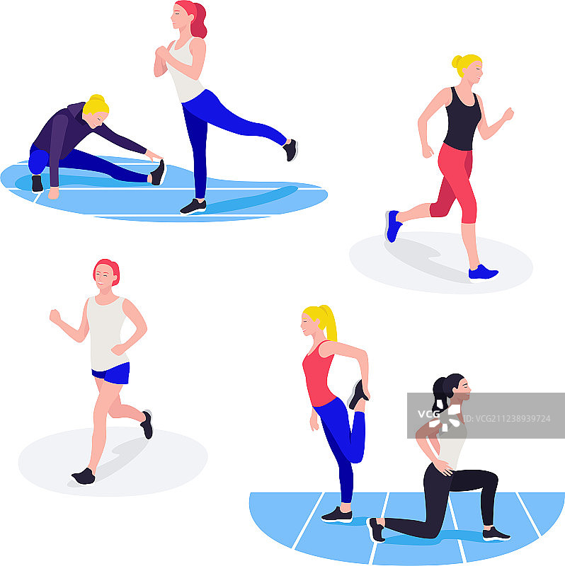 年轻女运动员健身锻炼图片素材