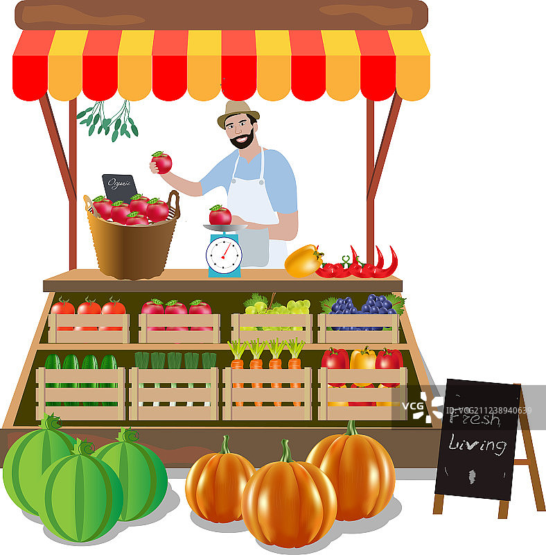 快乐微笑的当地农场主商人站立图片素材