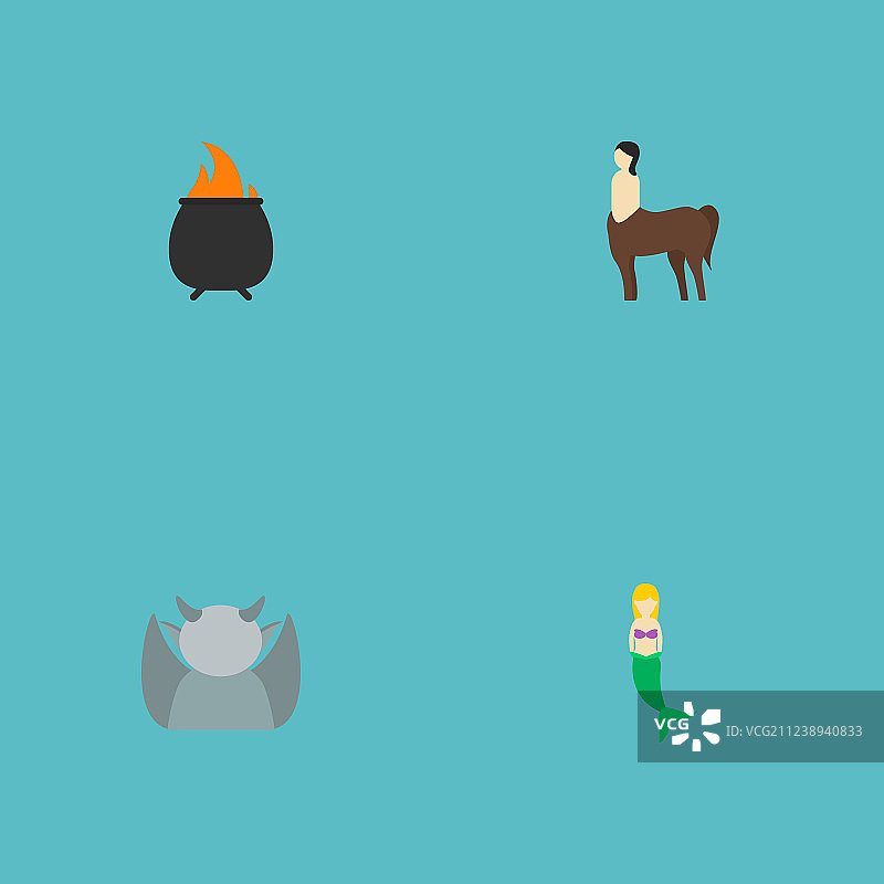 具有风格符号的人物图标扁平合集图片素材