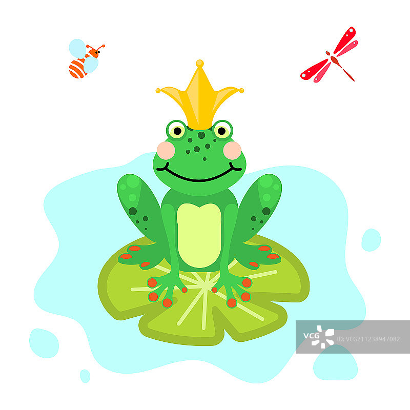 卡通青蛙王子绿色剪贴画图片素材