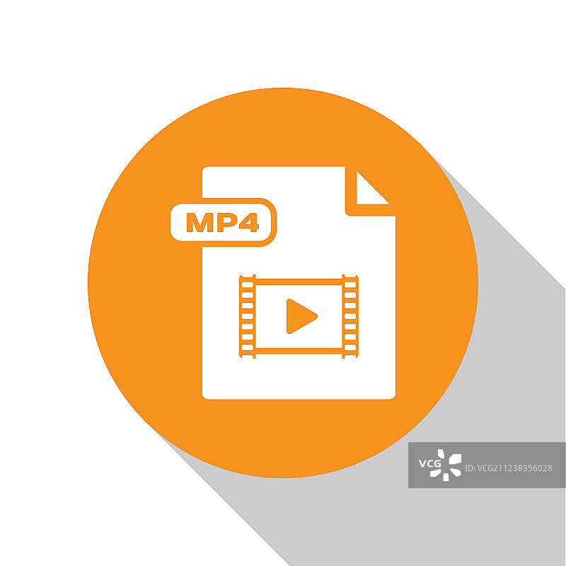 白色MP4文件下载按钮图标图片素材