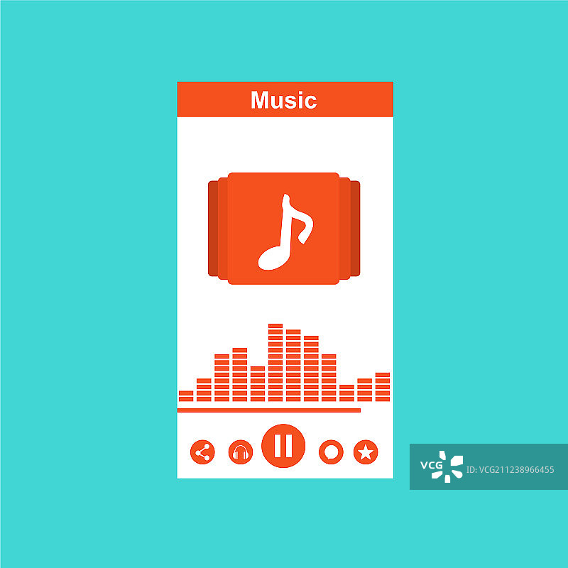 媒体播放器应用程序与扁平的应用程序模板图片素材