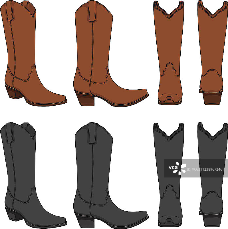 彩色牛仔靴合集图片素材