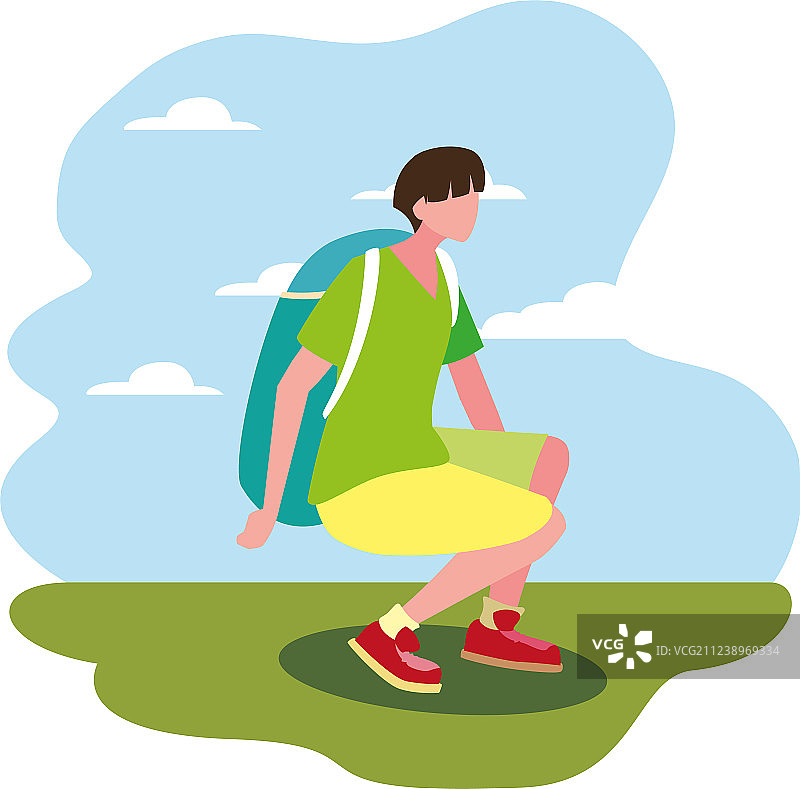 背着背包的男人图片素材