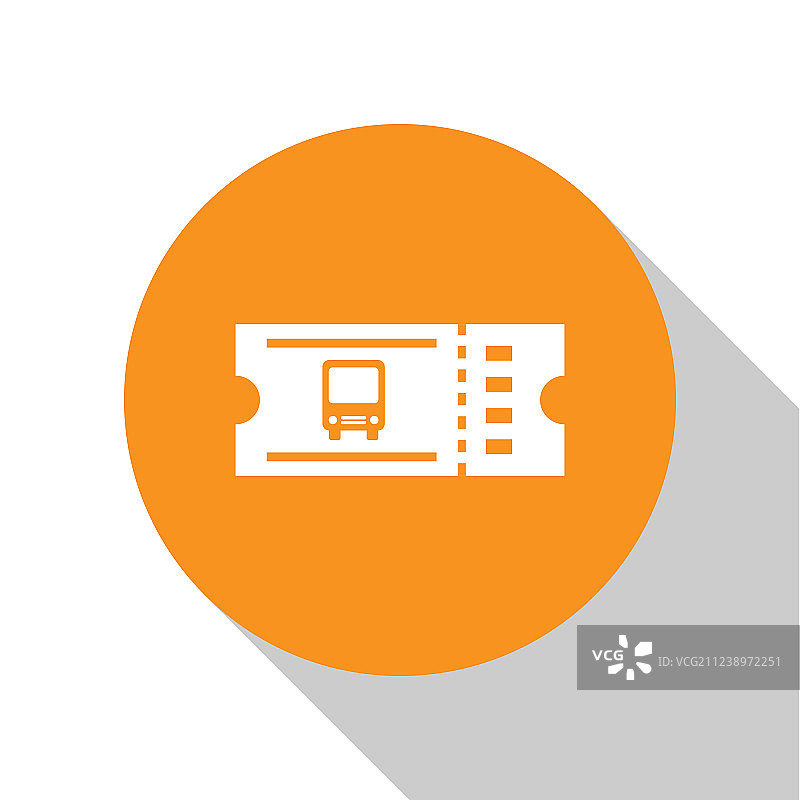 白色背景上的白色巴士票图标图片素材