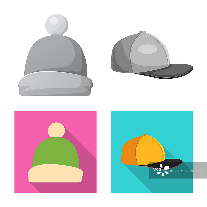 帽子和帽子标志集图片素材