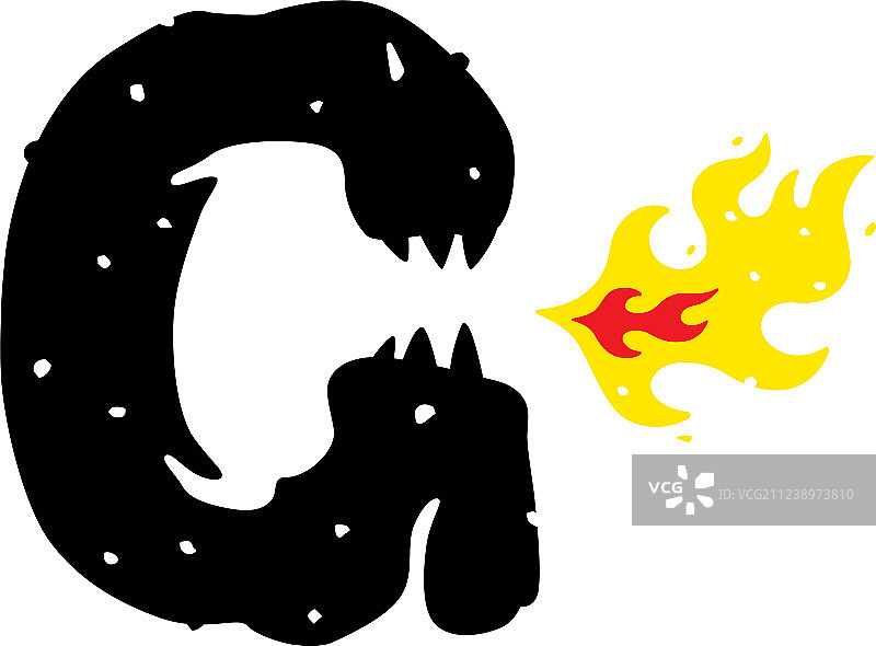 哥斯拉龙扁平风格标志图片素材