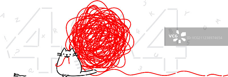 卡通趣味猫咪404错误页面扁平角色图片素材