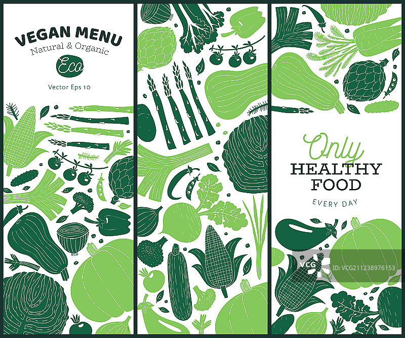 手绘蔬菜设计模板套装图片素材