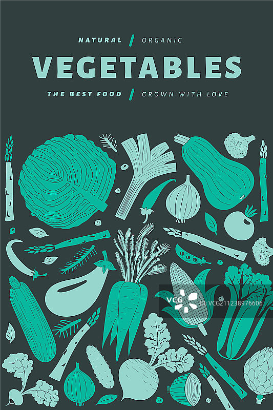 有趣的手绘蔬菜设计模板图片素材