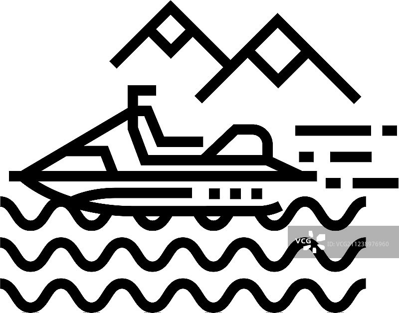 水上活动线性图标图片素材
