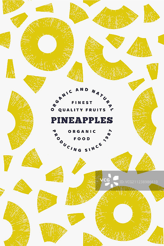 手绘菠萝切片设计模板图片素材