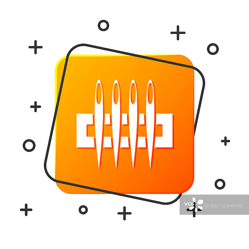白色背景上的白色缝纫针图标图片素材
