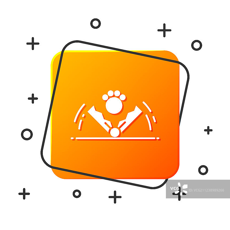 白色背景上的白色狩猎陷阱图标图片素材