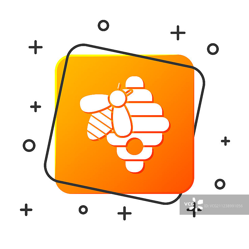 白色蜜蜂蜂巢图标图片素材