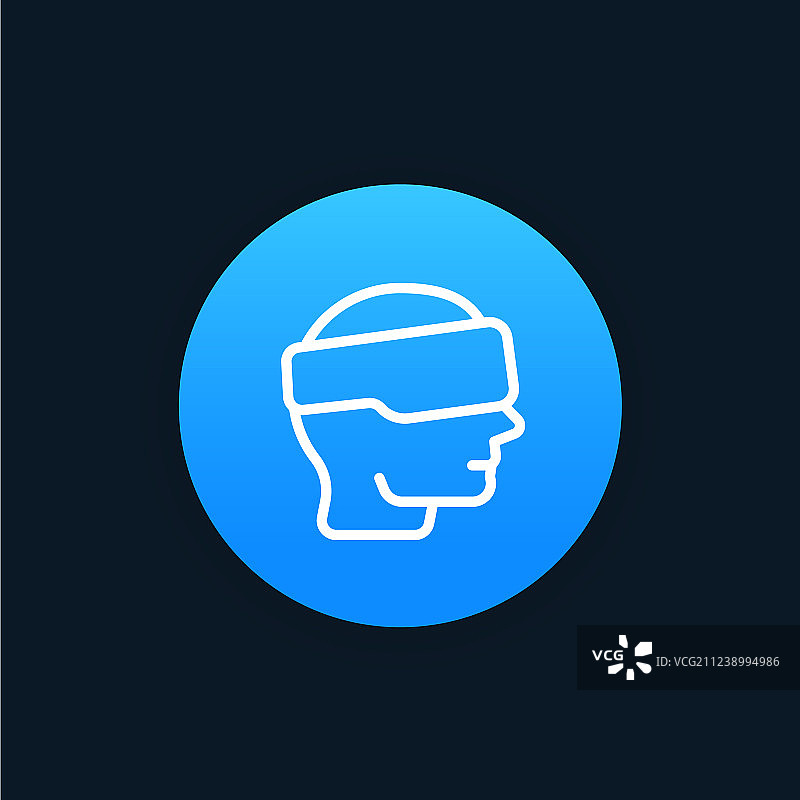 VR眼镜虚拟现实头戴设备线性图标图片素材