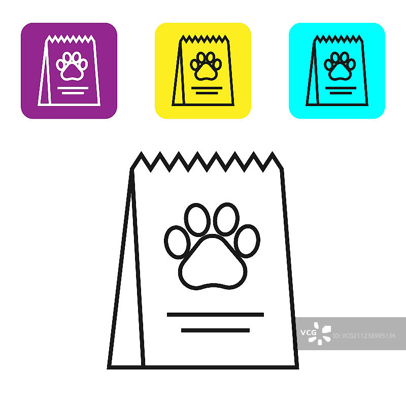 宠物狗粮袋黑色线条艺术图片素材