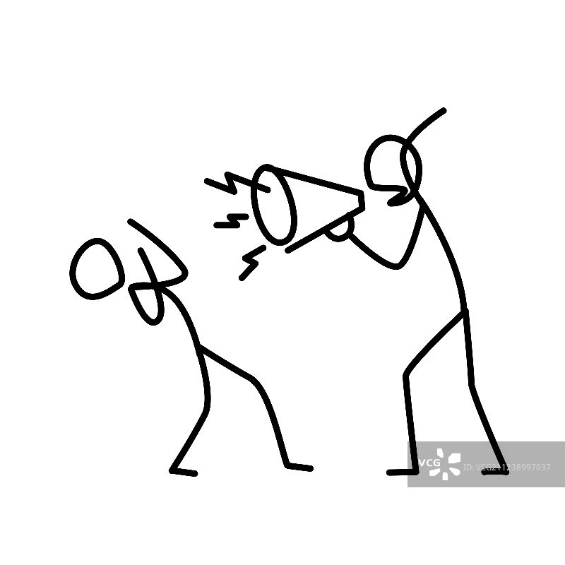 愤怒的老板对员工大喊大叫图片素材