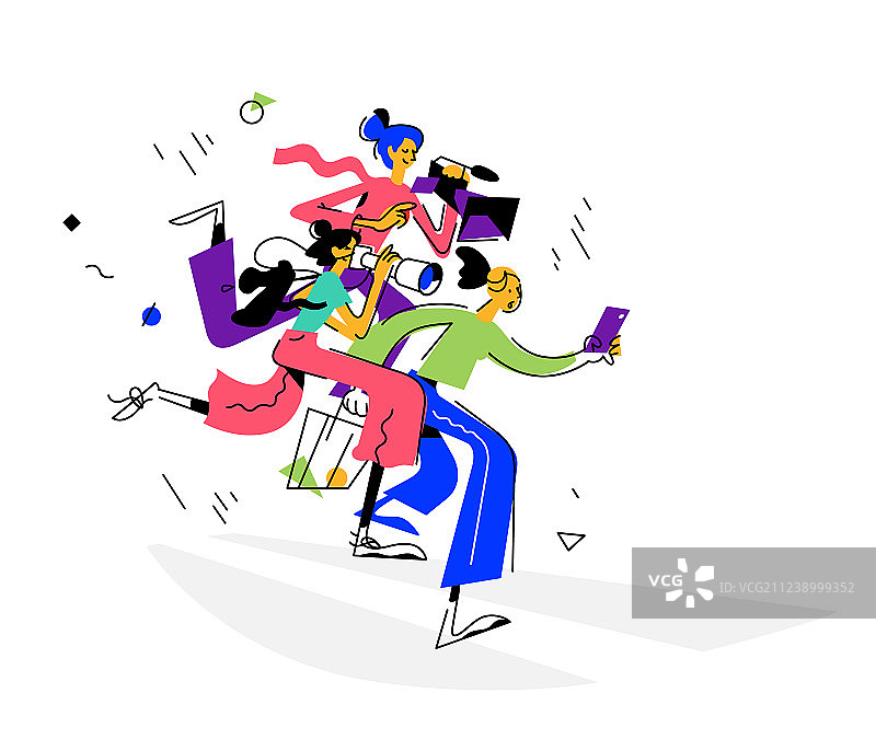 复古风女孩博主记者图片素材