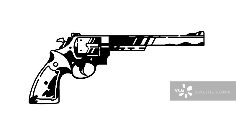 涂成黑色的多发左轮手枪图片素材