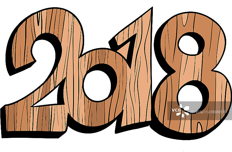 2018新年木质人偶图片素材