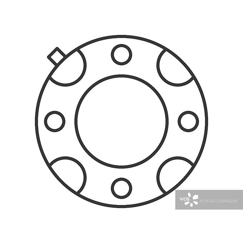 游泳圈夏季度假相关轮廓图标图片素材