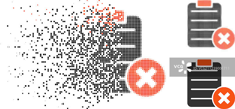 分解的像素半色调拒绝表单图标图片素材