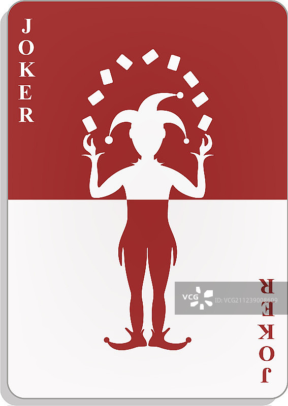 红白小丑扑克牌图片素材