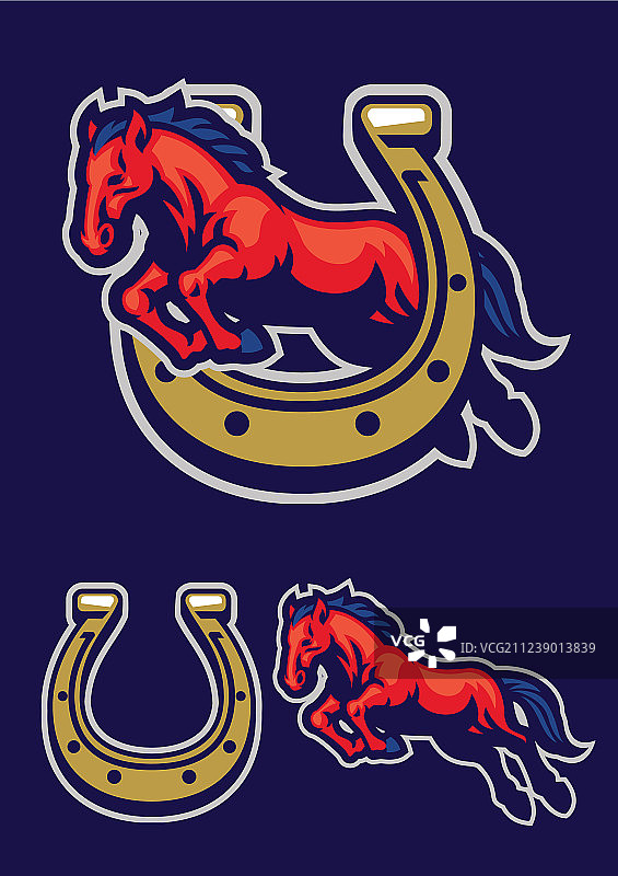 野马吉祥物设计合集图片素材