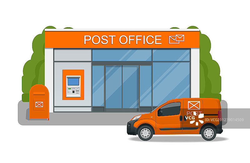 邮递员驾车提供邮局服务图片素材