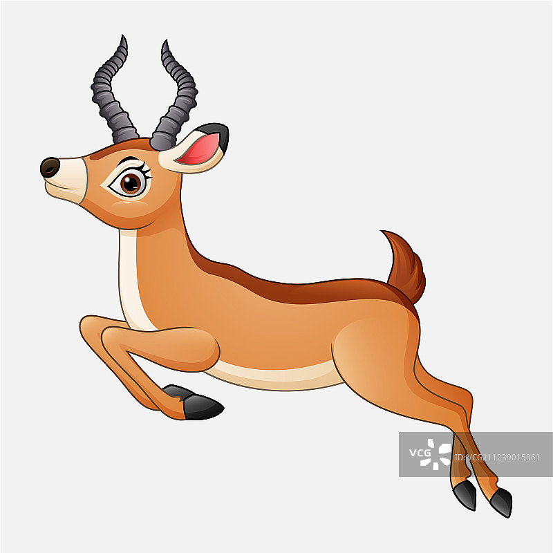 卡通风格的奔跑羚羊图片素材