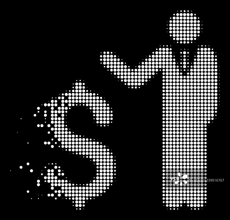 明亮的碎片点状半色调银行家图标图片素材