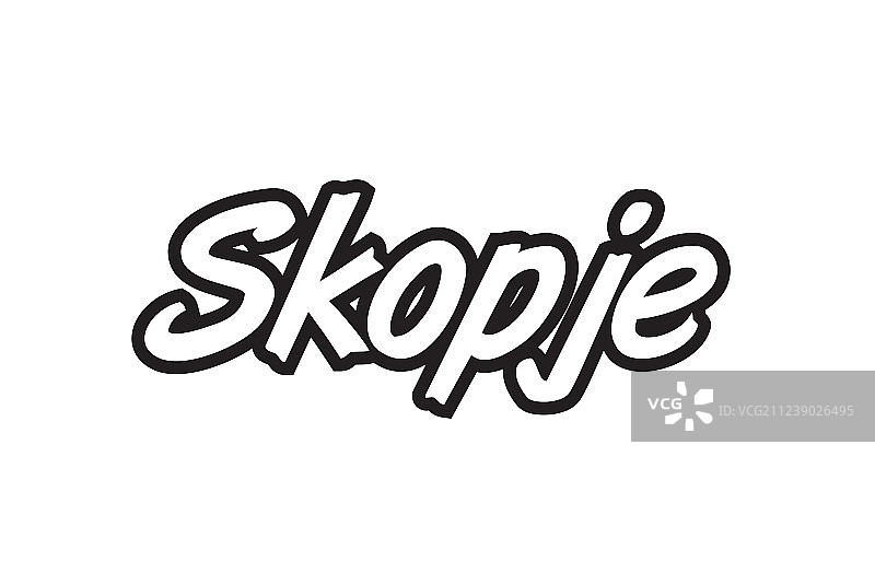 斯科普里欧洲首都文字logo黑白图标图片素材