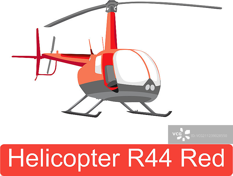 红色R44直升机图片素材