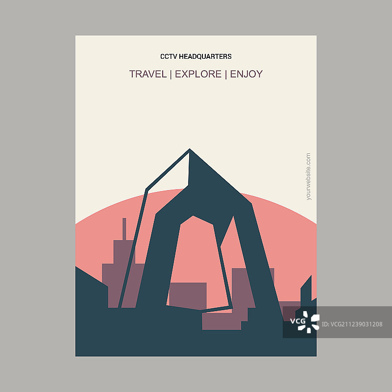 CMG复古风格地标海报模板图片素材