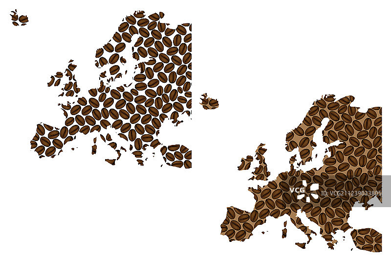 欧洲咖啡豆地图图片素材
