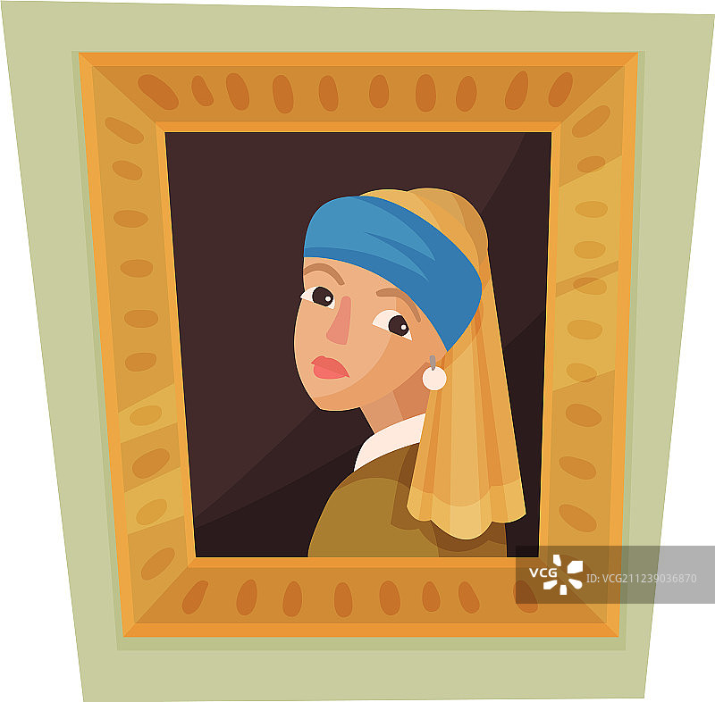 戴珍珠耳环的少女名画图片素材