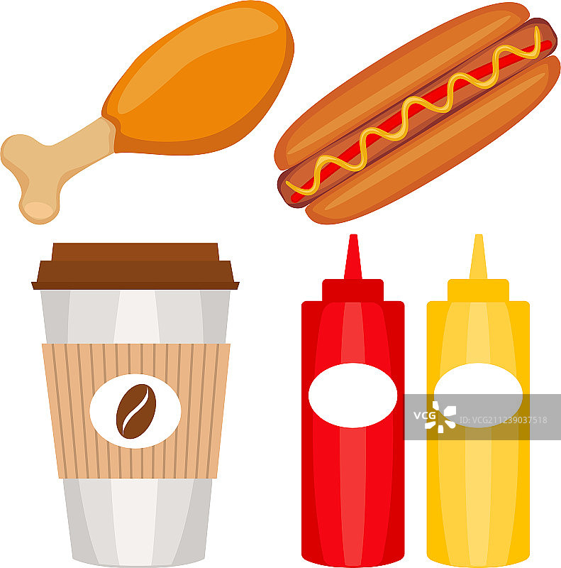 彩色快餐图标海报图片素材