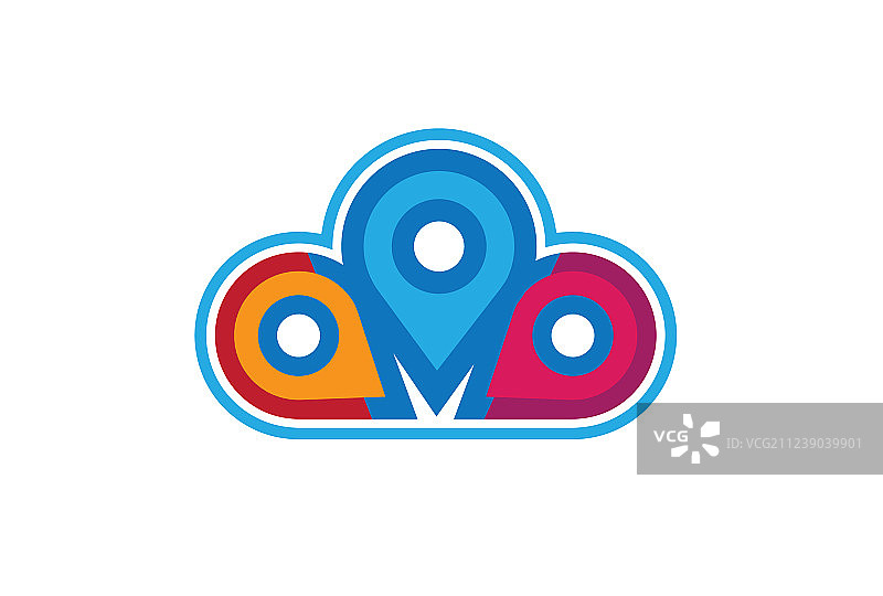 彩色云点logo图片素材
