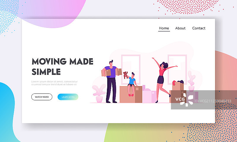 幸福搬家网站着陆页图片素材