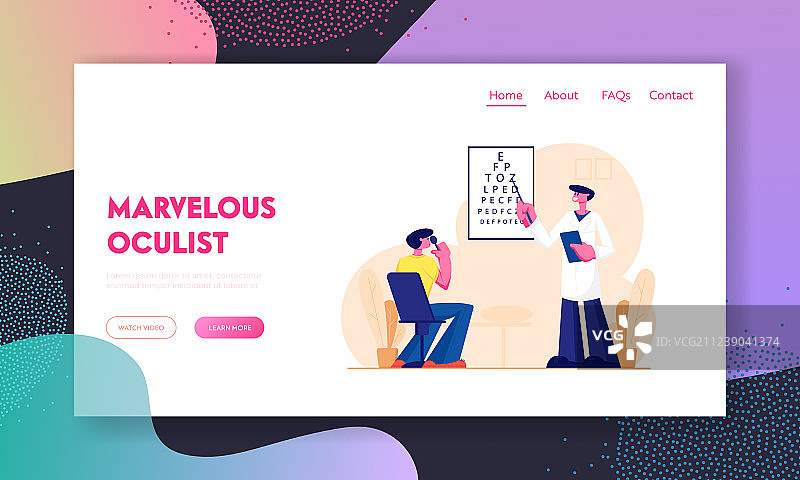 眼科医生检查病人视力图片素材