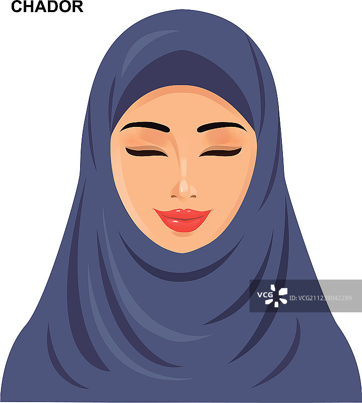 戴着面纱头饰的阿拉伯穆斯林女人图片素材