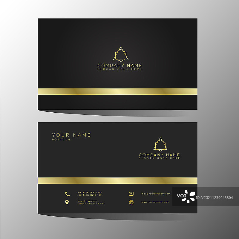 奢华优雅黑金名片图片素材