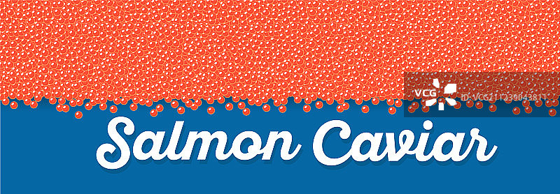 卡通风格的三文鱼鱼子酱banner图片素材