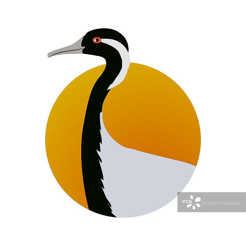 闺秀鹤扁平设计图片素材