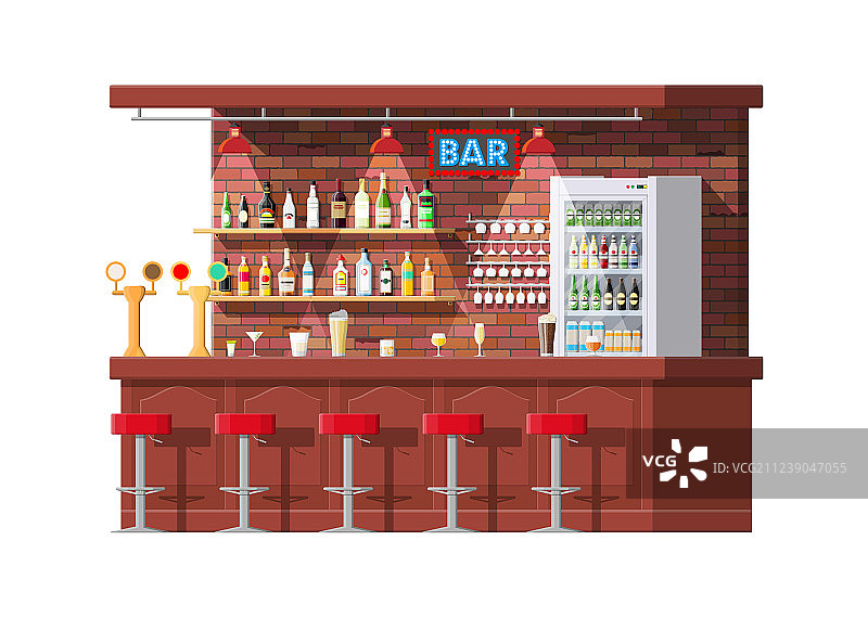 酒吧咖啡厅或吧台内部图片素材
