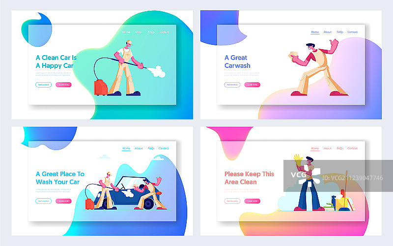 汽车清洗服务网站着陆页图片素材