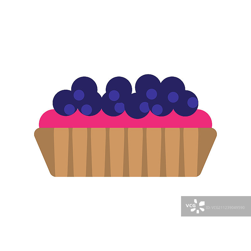 越橘蛋糕扁平图标图片素材