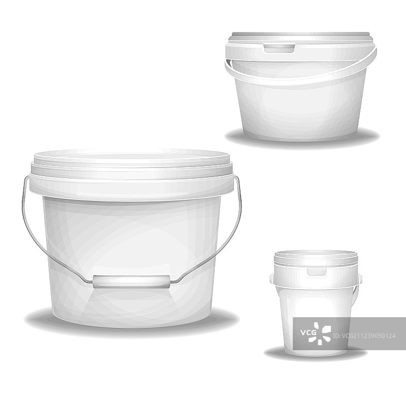 3D逼真塑料桶图片素材